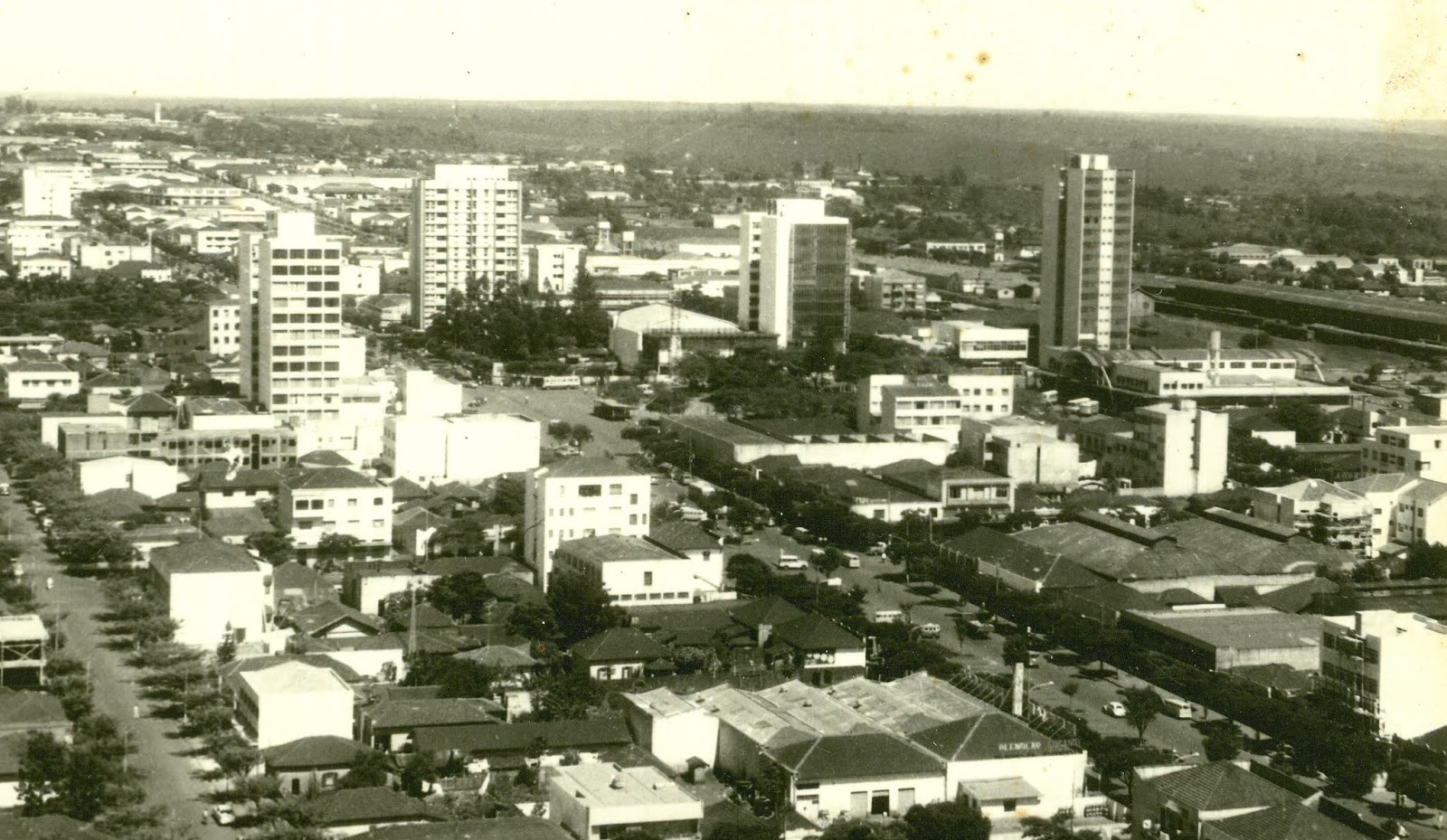 Vista aérea do Centro - Década de 1960