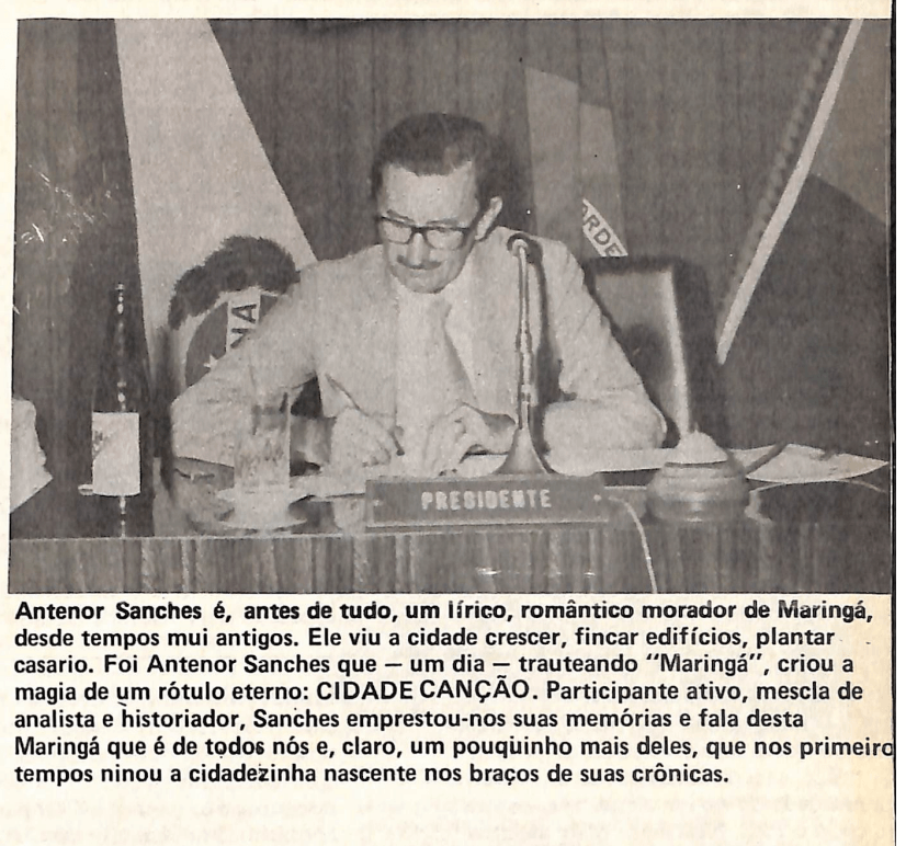 Antenor Sanches e o epíteto “Cidade Canção” - Década de 1970