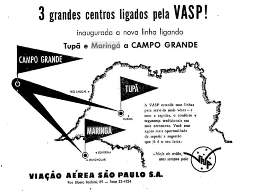 VASP inclui Maringá em sua nova rota - 1954