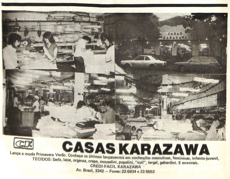 Publicidade da Casa Karazawa - 1980