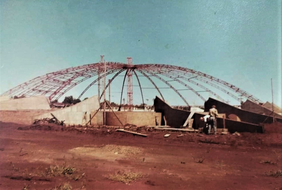 Ginásio Chico Netto em obras - Década de 1970