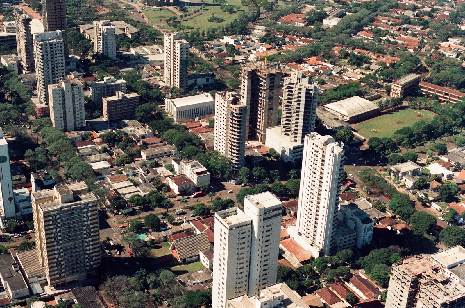 Vista aérea do Centro - 1989