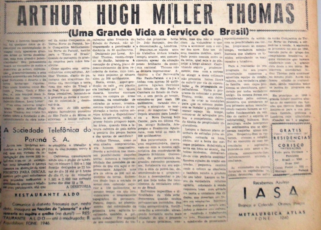 Arthur Thomas - Uma vida a serviço do Brasil