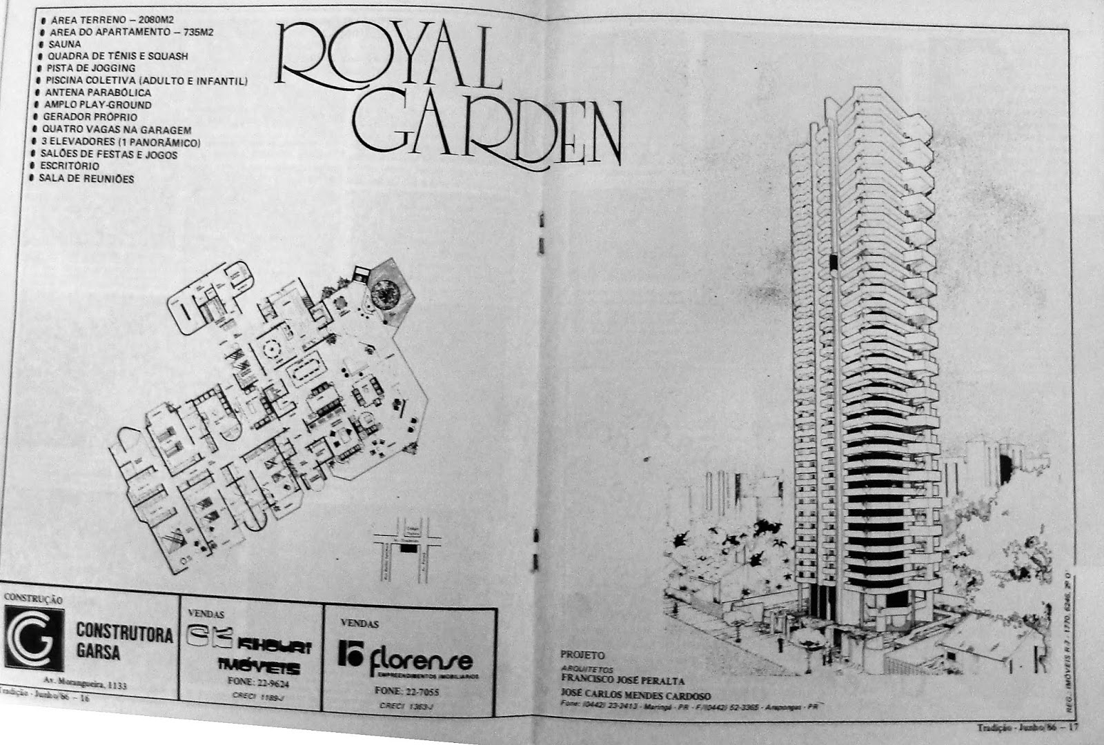 Anúncio do Edifício Royal Garden - 1986