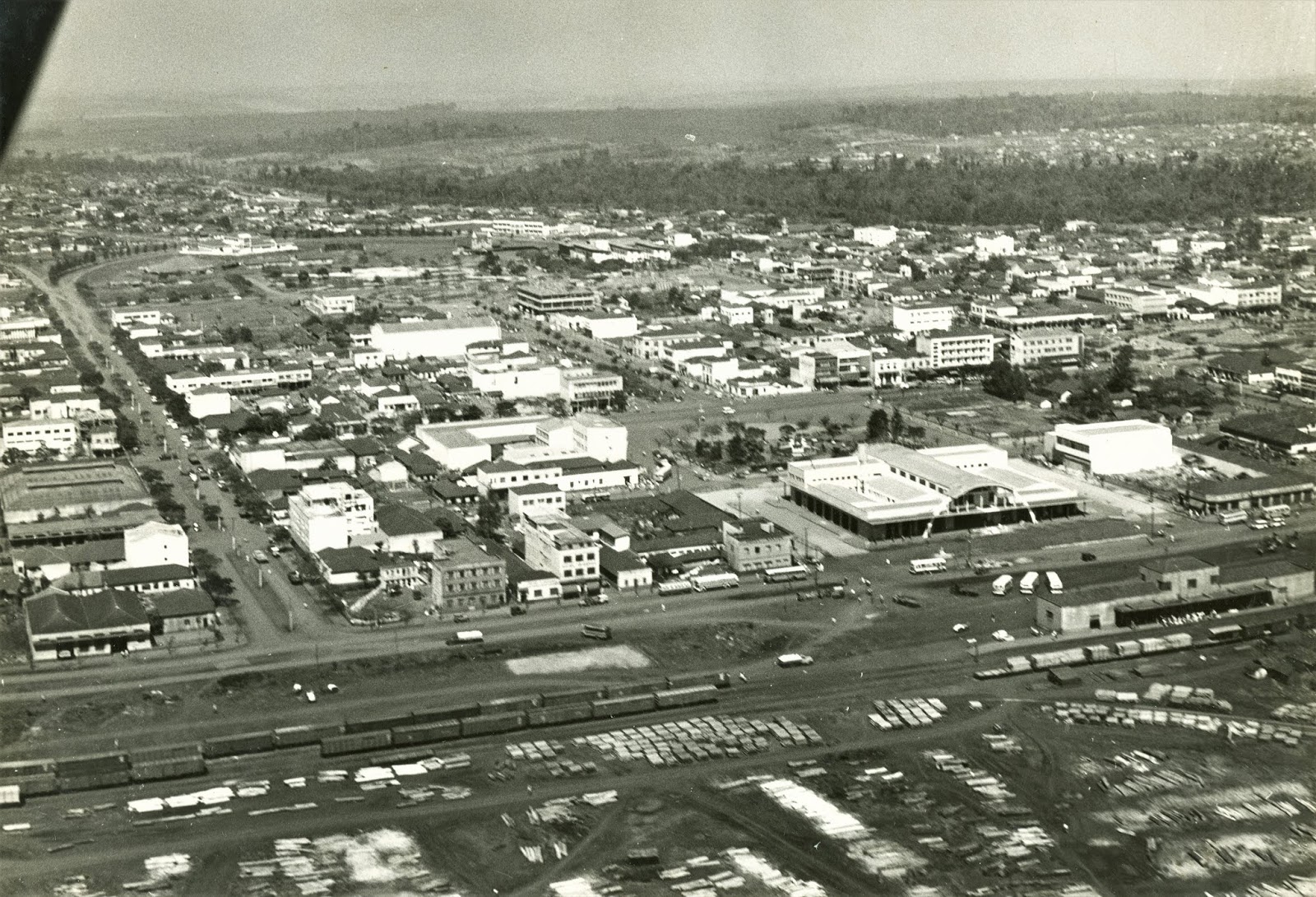 Vista aérea do Centro - Década de 1960