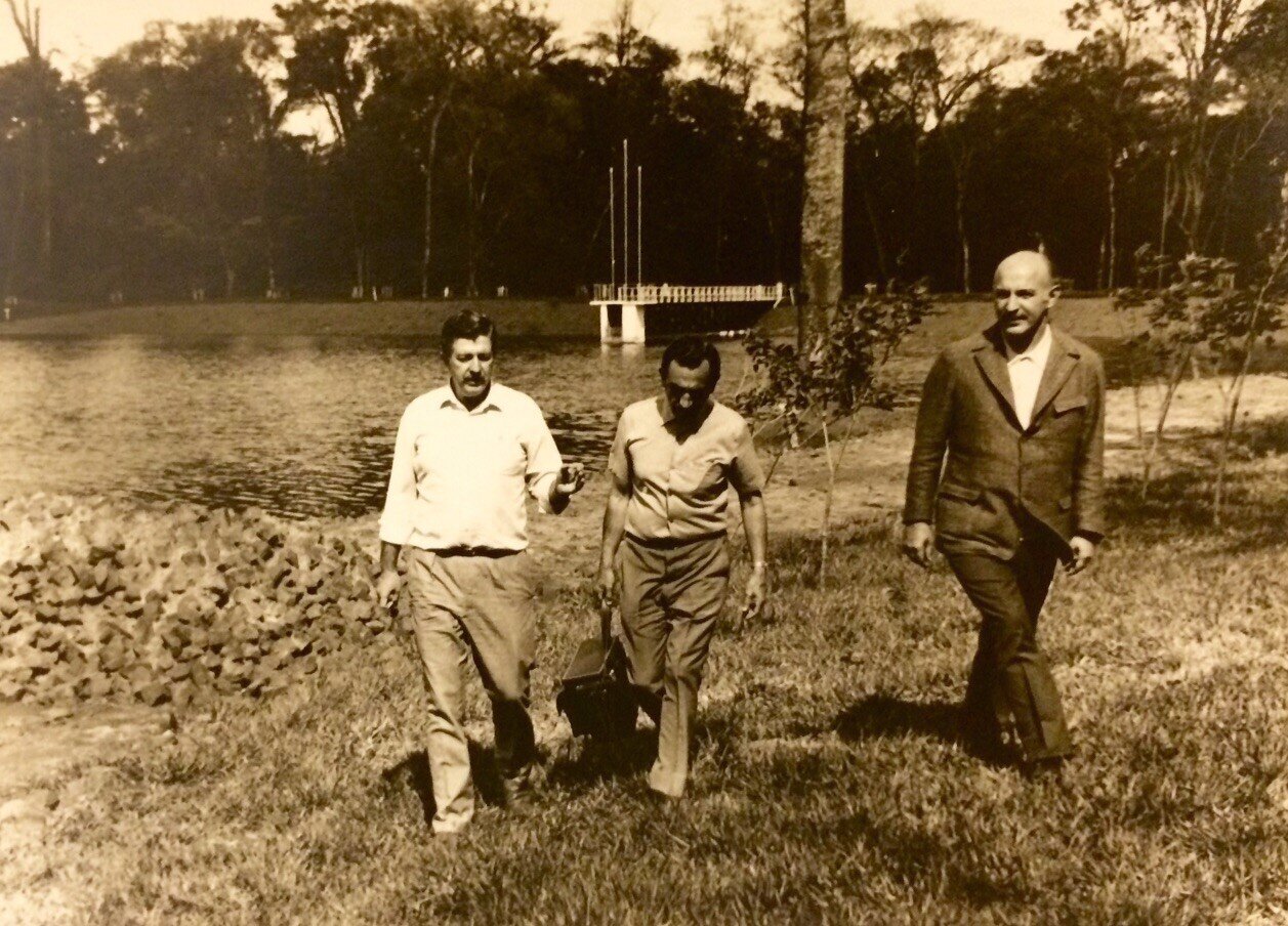 Personalidades no lago do Parque do Ingá - Década de 1970