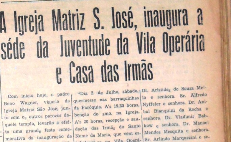 Sede da Juventude da Vila Operária e Casa das Irmãs - 1956