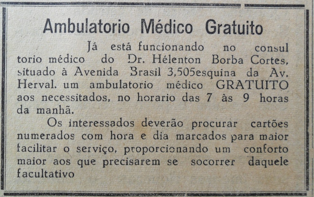 Ambulatório Médico Gratuito - Década de 1950