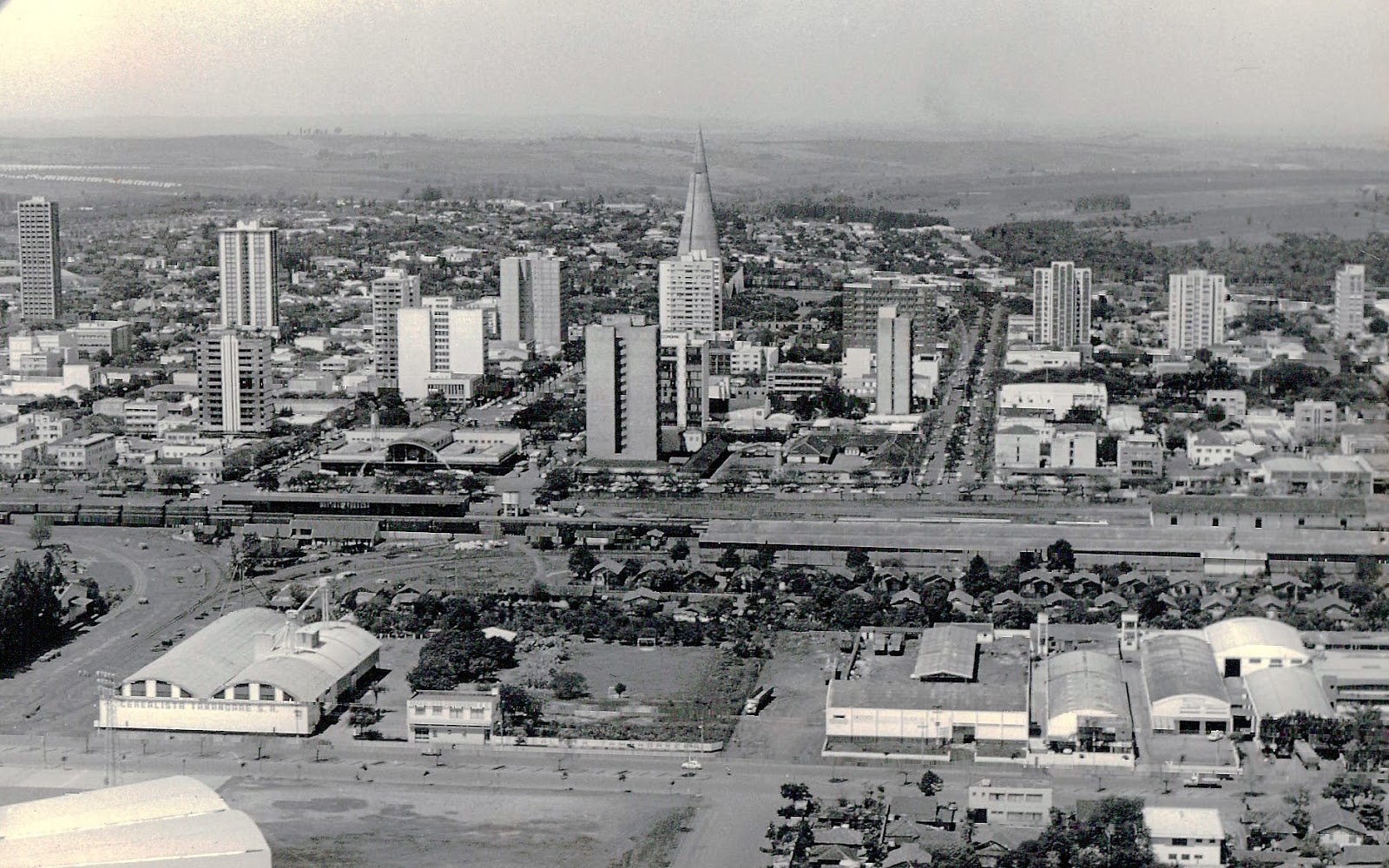 Vista aérea do centro - 1979