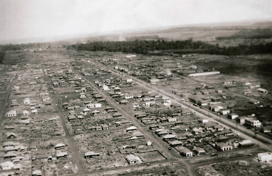 Vista aérea do centro - Anos 1940