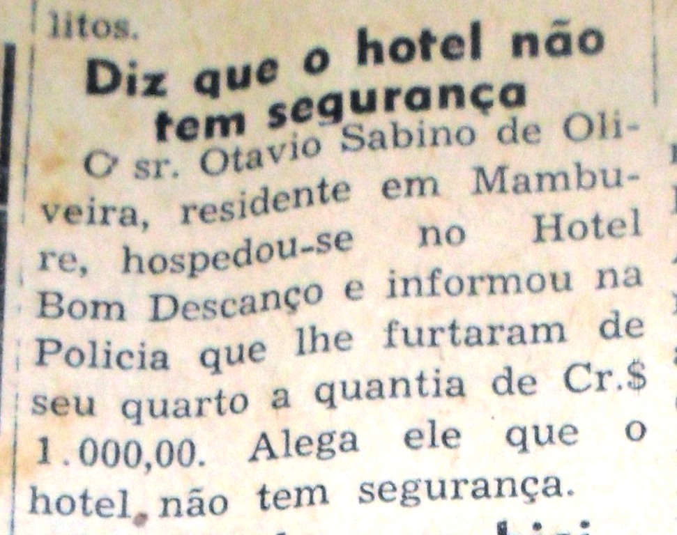 Assalto ao Hotel Bom Descanso - 1954