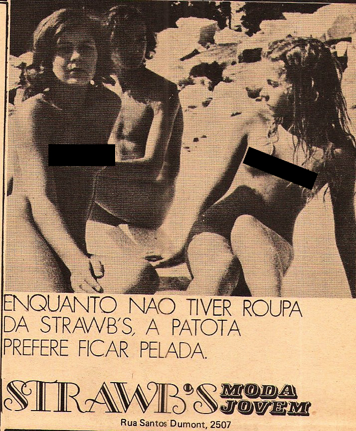 Anúncio da Strawb's Moda Jovem - Década de 1970
