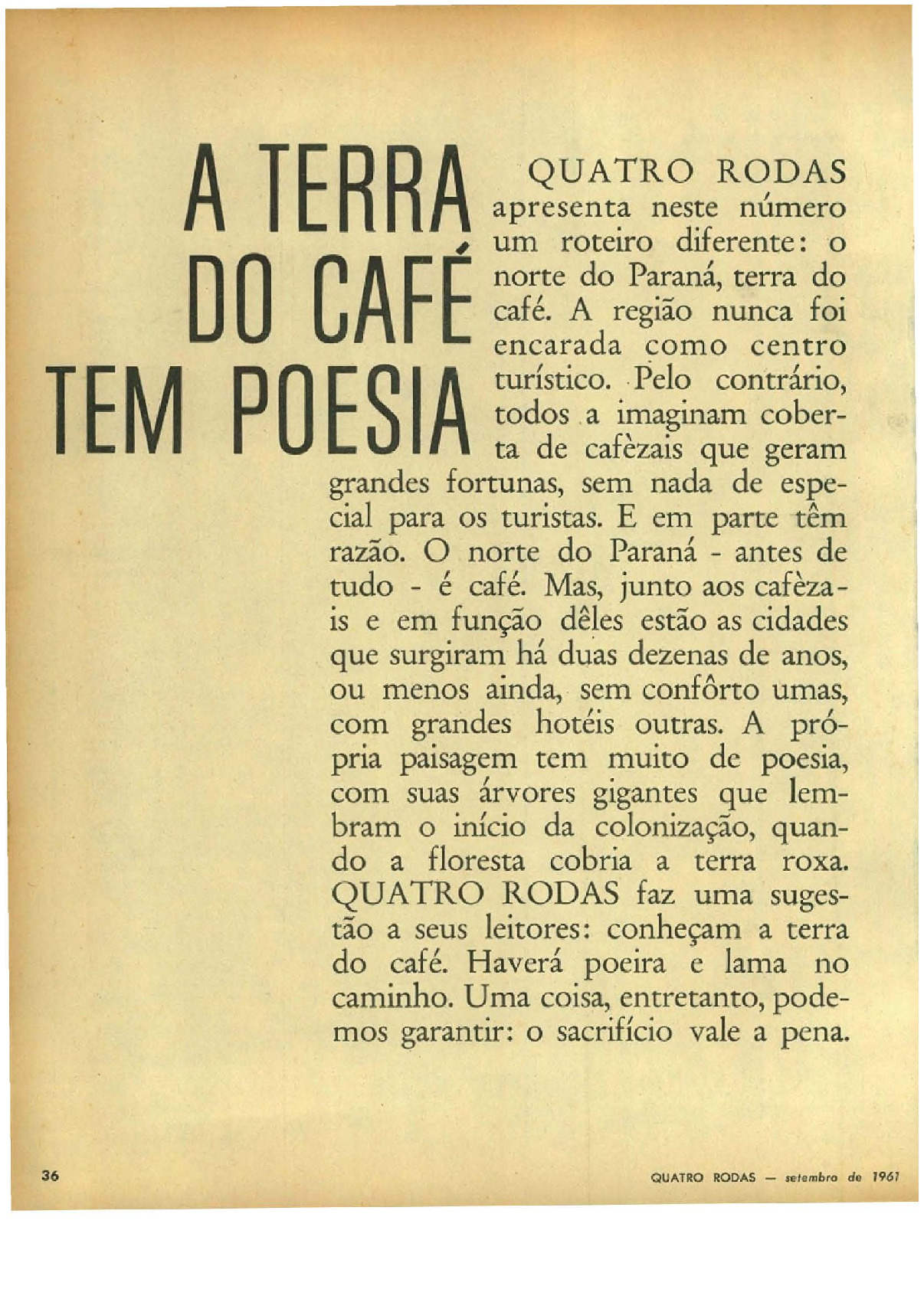 Revista 4 Rodas - Setembro de 1961